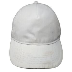 Headsweats Strapback 5 Panel Cap White One Size Adjustable Vented Holes Blank